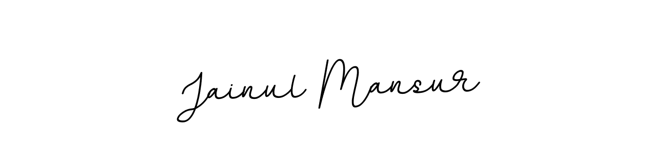 How to make Jainul Mansur name signature. Use BallpointsItalic-DORy9 style for creating short signs online. This is the latest handwritten sign. Jainul Mansur signature style 11 images and pictures png