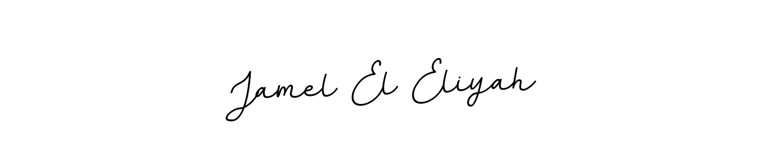 Use a signature maker to create a handwritten signature online. With this signature software, you can design (BallpointsItalic-DORy9) your own signature for name Jamel El Eliyah. Jamel El Eliyah signature style 11 images and pictures png