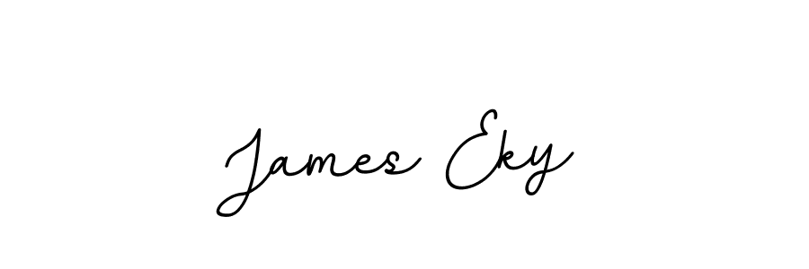 How to make James Eky name signature. Use BallpointsItalic-DORy9 style for creating short signs online. This is the latest handwritten sign. James Eky signature style 11 images and pictures png