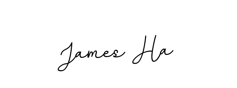 How to make James Ha name signature. Use BallpointsItalic-DORy9 style for creating short signs online. This is the latest handwritten sign. James Ha signature style 11 images and pictures png
