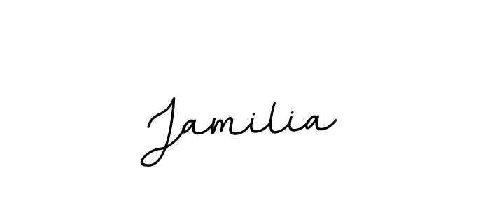 Create a beautiful signature design for name Jamilia. With this signature (BallpointsItalic-DORy9) fonts, you can make a handwritten signature for free. Jamilia signature style 11 images and pictures png