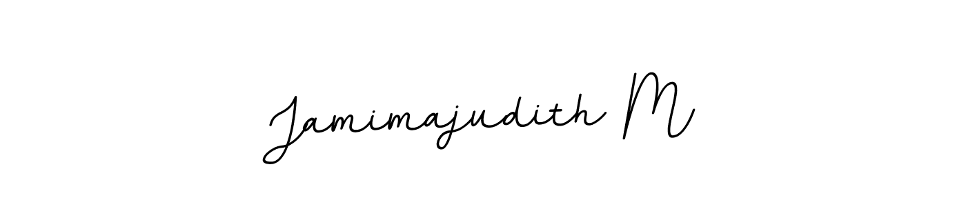 The best way (BallpointsItalic-DORy9) to make a short signature is to pick only two or three words in your name. The name Jamimajudith M include a total of six letters. For converting this name. Jamimajudith M signature style 11 images and pictures png