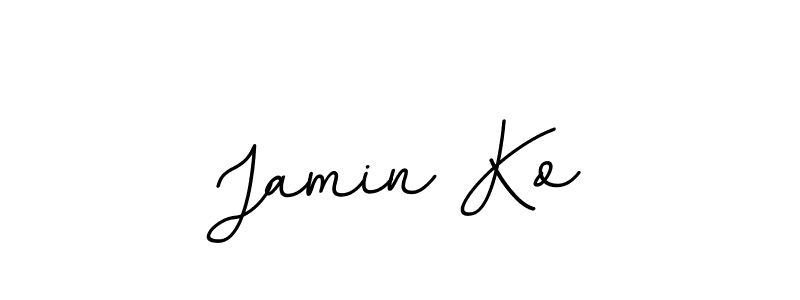 if you are searching for the best signature style for your name Jamin Ko. so please give up your signature search. here we have designed multiple signature styles  using BallpointsItalic-DORy9. Jamin Ko signature style 11 images and pictures png