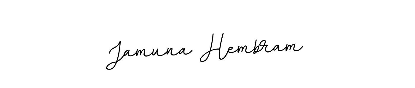 How to make Jamuna Hembram name signature. Use BallpointsItalic-DORy9 style for creating short signs online. This is the latest handwritten sign. Jamuna Hembram signature style 11 images and pictures png