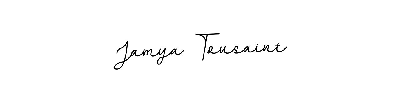 The best way (BallpointsItalic-DORy9) to make a short signature is to pick only two or three words in your name. The name Jamya Tousaint include a total of six letters. For converting this name. Jamya Tousaint signature style 11 images and pictures png