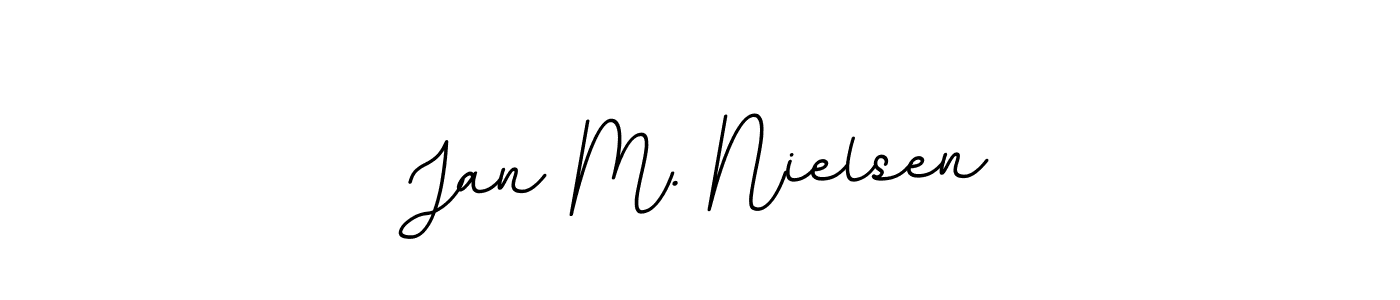 How to make Jan M. Nielsen name signature. Use BallpointsItalic-DORy9 style for creating short signs online. This is the latest handwritten sign. Jan M. Nielsen signature style 11 images and pictures png