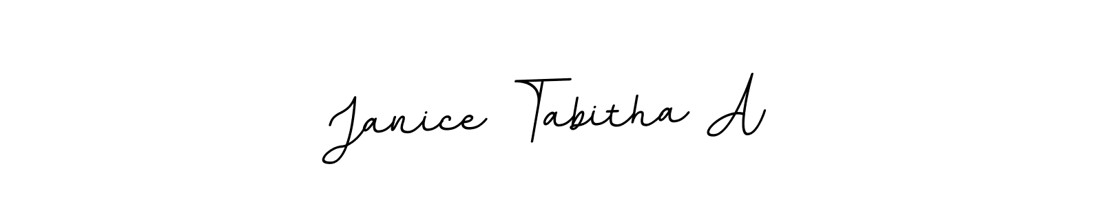 How to make Janice Tabitha A name signature. Use BallpointsItalic-DORy9 style for creating short signs online. This is the latest handwritten sign. Janice Tabitha A signature style 11 images and pictures png