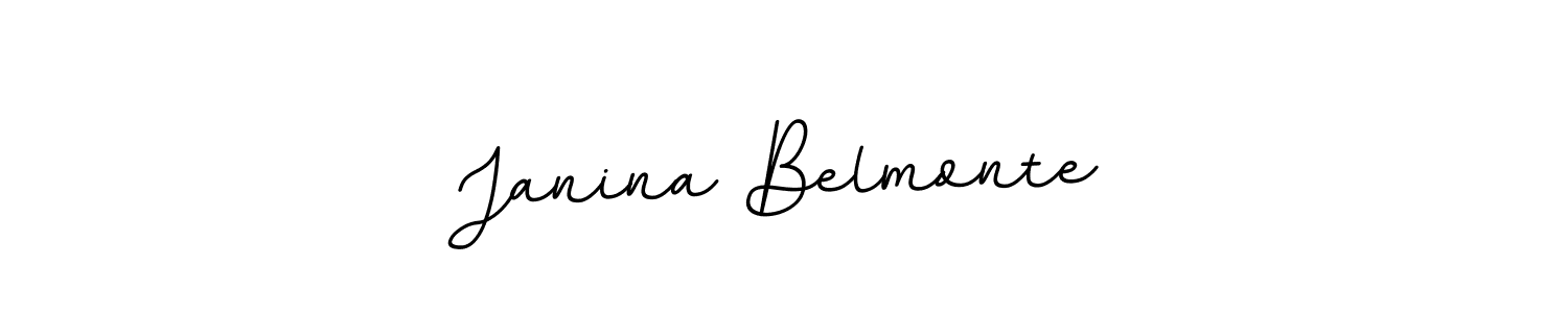 This is the best signature style for the Janina Belmonte name. Also you like these signature font (BallpointsItalic-DORy9). Mix name signature. Janina Belmonte signature style 11 images and pictures png