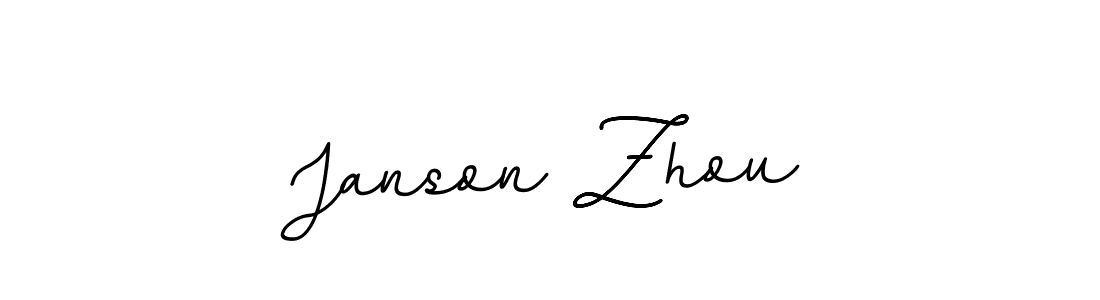 Design your own signature with our free online signature maker. With this signature software, you can create a handwritten (BallpointsItalic-DORy9) signature for name Janson Zhou. Janson Zhou signature style 11 images and pictures png