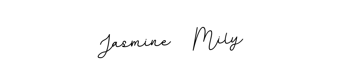 How to make Jasmine   Mily name signature. Use BallpointsItalic-DORy9 style for creating short signs online. This is the latest handwritten sign. Jasmine   Mily signature style 11 images and pictures png