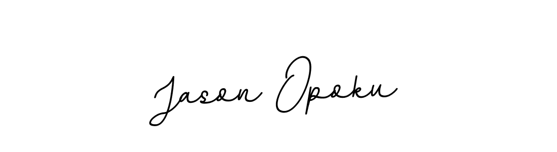 Use a signature maker to create a handwritten signature online. With this signature software, you can design (BallpointsItalic-DORy9) your own signature for name Jason Opoku. Jason Opoku signature style 11 images and pictures png