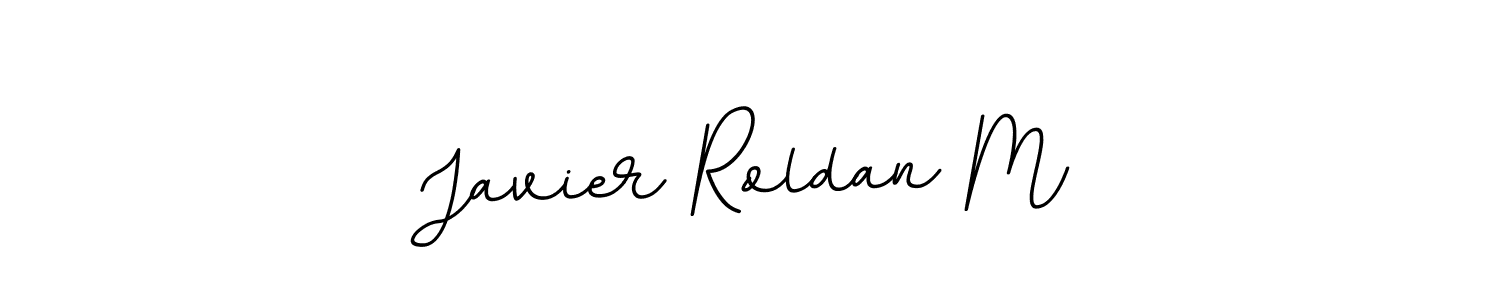 How to make Javier Roldan M name signature. Use BallpointsItalic-DORy9 style for creating short signs online. This is the latest handwritten sign. Javier Roldan M signature style 11 images and pictures png