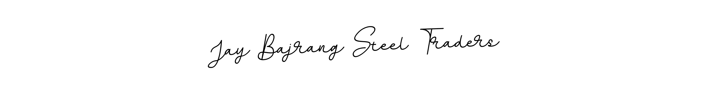 How to make Jay Bajrang Steel Traders name signature. Use BallpointsItalic-DORy9 style for creating short signs online. This is the latest handwritten sign. Jay Bajrang Steel Traders signature style 11 images and pictures png
