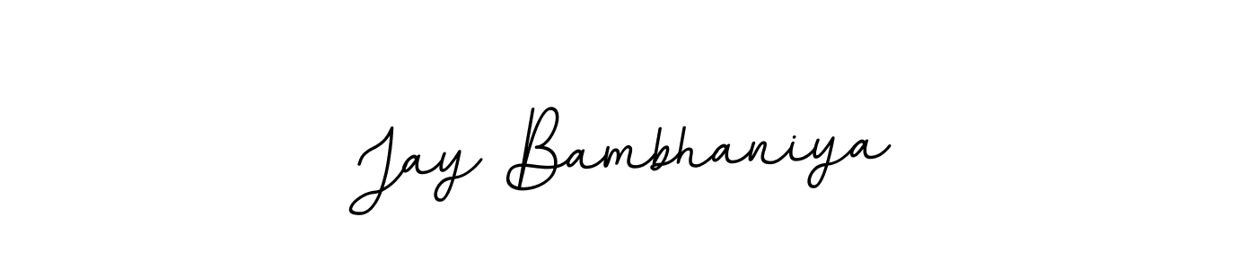 Create a beautiful signature design for name Jay Bambhaniya. With this signature (BallpointsItalic-DORy9) fonts, you can make a handwritten signature for free. Jay Bambhaniya signature style 11 images and pictures png