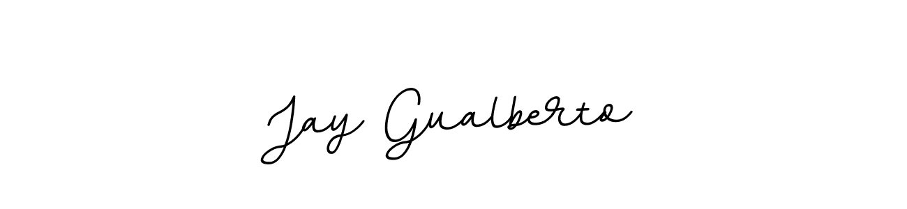 Create a beautiful signature design for name Jay Gualberto. With this signature (BallpointsItalic-DORy9) fonts, you can make a handwritten signature for free. Jay Gualberto signature style 11 images and pictures png