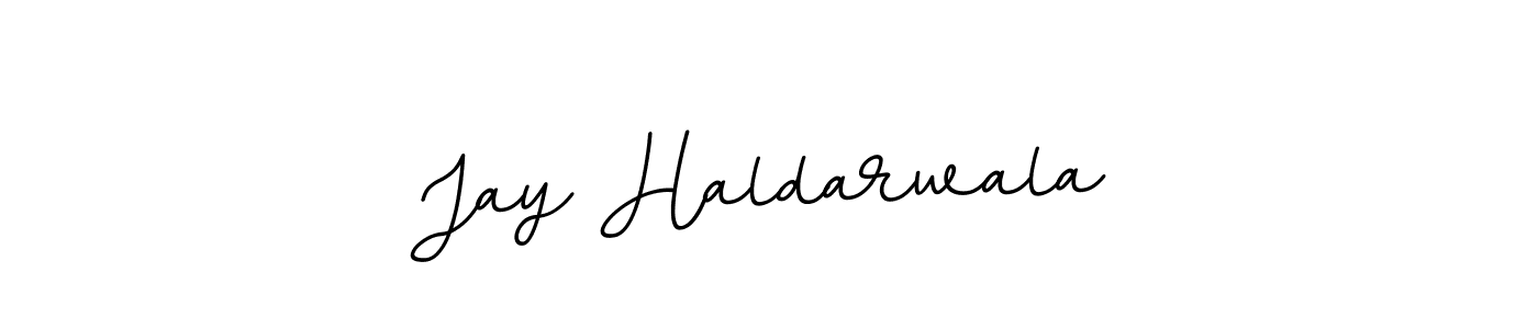 How to make Jay Haldarwala name signature. Use BallpointsItalic-DORy9 style for creating short signs online. This is the latest handwritten sign. Jay Haldarwala signature style 11 images and pictures png