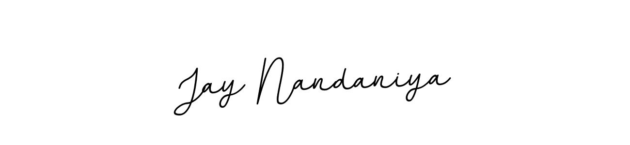 if you are searching for the best signature style for your name Jay Nandaniya. so please give up your signature search. here we have designed multiple signature styles  using BallpointsItalic-DORy9. Jay Nandaniya signature style 11 images and pictures png