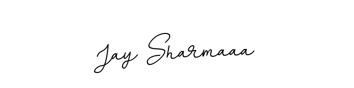 You should practise on your own different ways (BallpointsItalic-DORy9) to write your name (Jay Sharmaaa) in signature. don't let someone else do it for you. Jay Sharmaaa signature style 11 images and pictures png