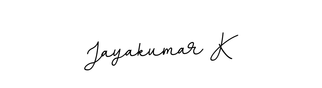 How to make Jayakumar K name signature. Use BallpointsItalic-DORy9 style for creating short signs online. This is the latest handwritten sign. Jayakumar K signature style 11 images and pictures png