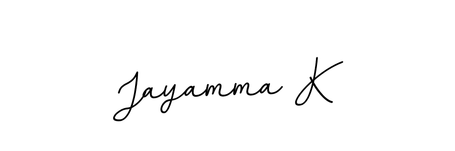 Use a signature maker to create a handwritten signature online. With this signature software, you can design (BallpointsItalic-DORy9) your own signature for name Jayamma K. Jayamma K signature style 11 images and pictures png