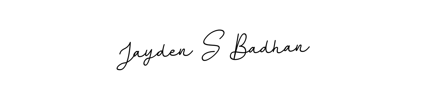 Design your own signature with our free online signature maker. With this signature software, you can create a handwritten (BallpointsItalic-DORy9) signature for name Jayden S Badhan. Jayden S Badhan signature style 11 images and pictures png