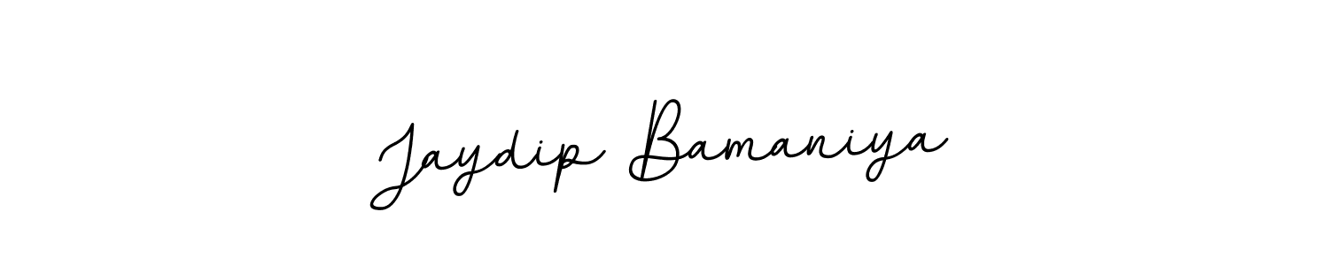 How to make Jaydip Bamaniya name signature. Use BallpointsItalic-DORy9 style for creating short signs online. This is the latest handwritten sign. Jaydip Bamaniya signature style 11 images and pictures png
