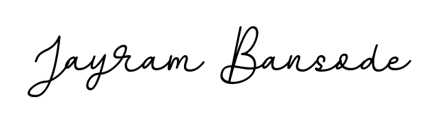 Designed for modern professionals: Jayram Bansode name signature crafted with BallpointsItalic-DORy9 script. Ready for digital PDF workflows. Jayram Bansode signature style 11 images and pictures png