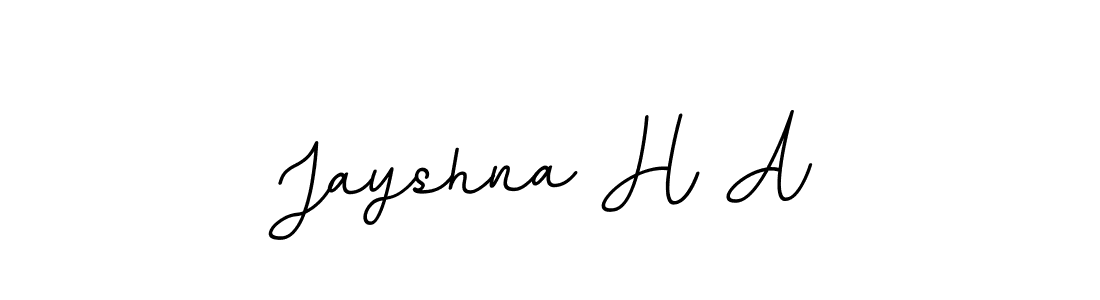 How to make Jayshna H A name signature. Use BallpointsItalic-DORy9 style for creating short signs online. This is the latest handwritten sign. Jayshna H A signature style 11 images and pictures png