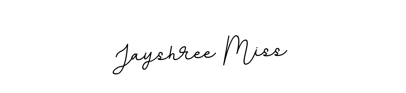 How to make Jayshree Miss name signature. Use BallpointsItalic-DORy9 style for creating short signs online. This is the latest handwritten sign. Jayshree Miss signature style 11 images and pictures png
