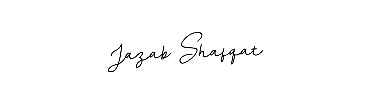 You should practise on your own different ways (BallpointsItalic-DORy9) to write your name (Jazab Shafqat) in signature. don't let someone else do it for you. Jazab Shafqat signature style 11 images and pictures png