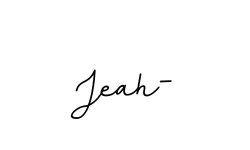 The best way (BallpointsItalic-DORy9) to make a short signature is to pick only two or three words in your name. The name Jeah- include a total of six letters. For converting this name. Jeah- signature style 11 images and pictures png