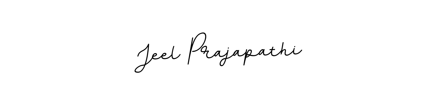 How to make Jeel Prajapathi name signature. Use BallpointsItalic-DORy9 style for creating short signs online. This is the latest handwritten sign. Jeel Prajapathi signature style 11 images and pictures png