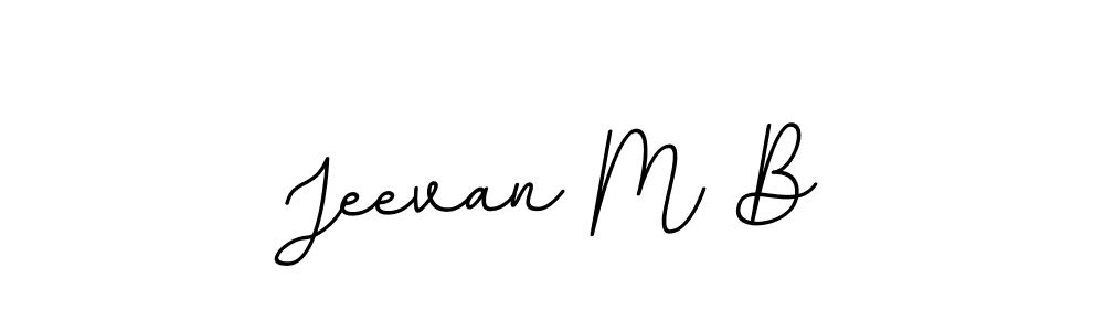 The best way (BallpointsItalic-DORy9) to make a short signature is to pick only two or three words in your name. The name Jeevan M B include a total of six letters. For converting this name. Jeevan M B signature style 11 images and pictures png