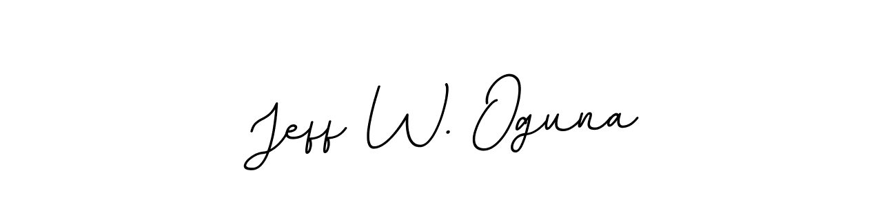 Design your own signature with our free online signature maker. With this signature software, you can create a handwritten (BallpointsItalic-DORy9) signature for name Jeff W. Oguna. Jeff W. Oguna signature style 11 images and pictures png