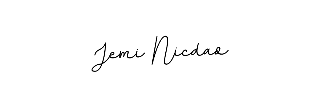 Create a beautiful signature design for name Jemi Nicdao. With this signature (BallpointsItalic-DORy9) fonts, you can make a handwritten signature for free. Jemi Nicdao signature style 11 images and pictures png