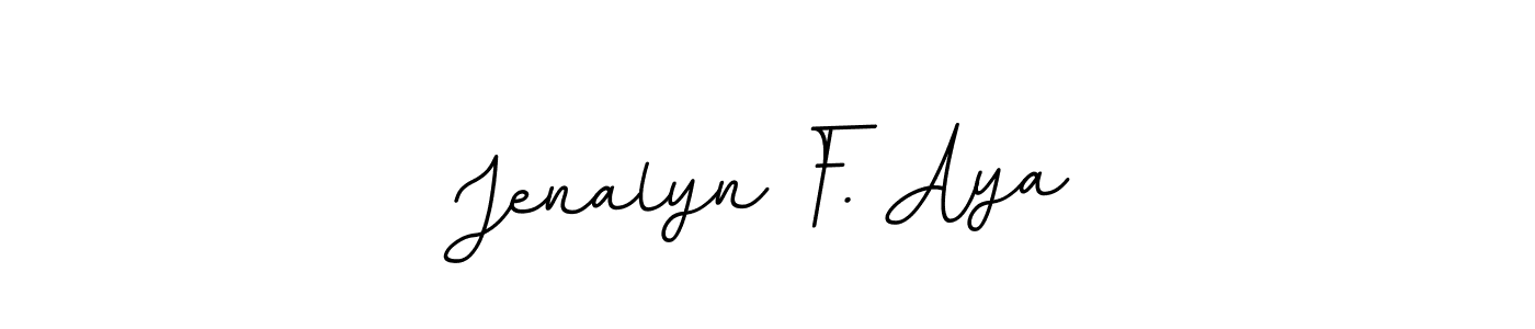 Create a beautiful signature design for name Jenalyn F. Aya. With this signature (BallpointsItalic-DORy9) fonts, you can make a handwritten signature for free. Jenalyn F. Aya signature style 11 images and pictures png