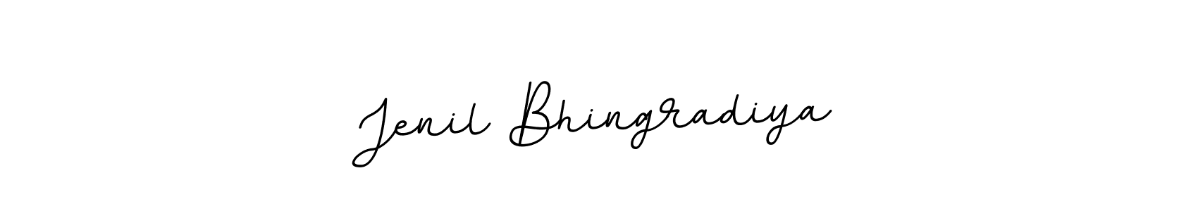 Create a beautiful signature design for name Jenil Bhingradiya. With this signature (BallpointsItalic-DORy9) fonts, you can make a handwritten signature for free. Jenil Bhingradiya signature style 11 images and pictures png