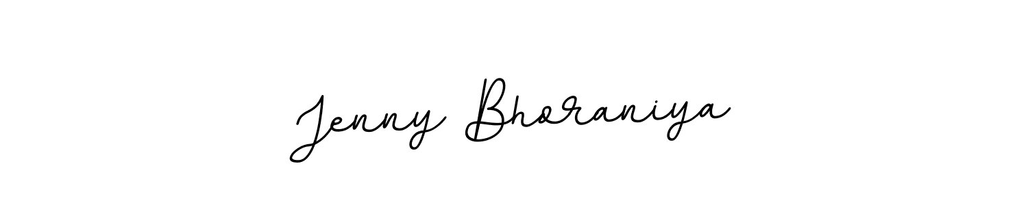 Create a beautiful signature design for name Jenny Bhoraniya. With this signature (BallpointsItalic-DORy9) fonts, you can make a handwritten signature for free. Jenny Bhoraniya signature style 11 images and pictures png