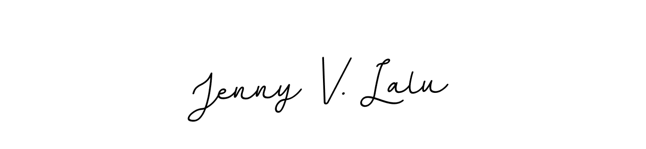 Design your own signature with our free online signature maker. With this signature software, you can create a handwritten (BallpointsItalic-DORy9) signature for name Jenny V. Lalu. Jenny V. Lalu signature style 11 images and pictures png