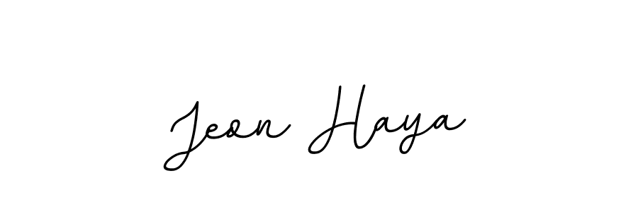 Design your own signature with our free online signature maker. With this signature software, you can create a handwritten (BallpointsItalic-DORy9) signature for name Jeon Haya. Jeon Haya signature style 11 images and pictures png