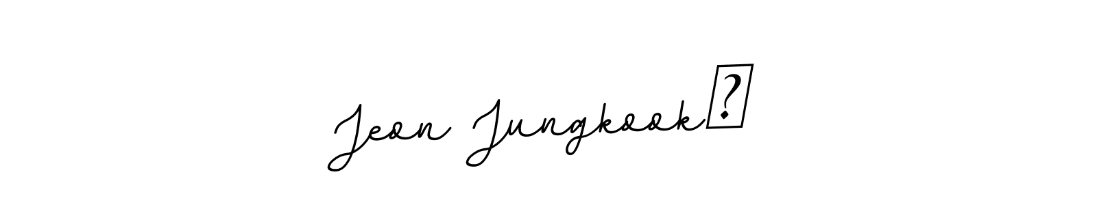 Jeon Jungkook♥ stylish signature style. Best Handwritten Sign (BallpointsItalic-DORy9) for my name. Handwritten Signature Collection Ideas for my name Jeon Jungkook♥. Jeon Jungkook♥ signature style 11 images and pictures png