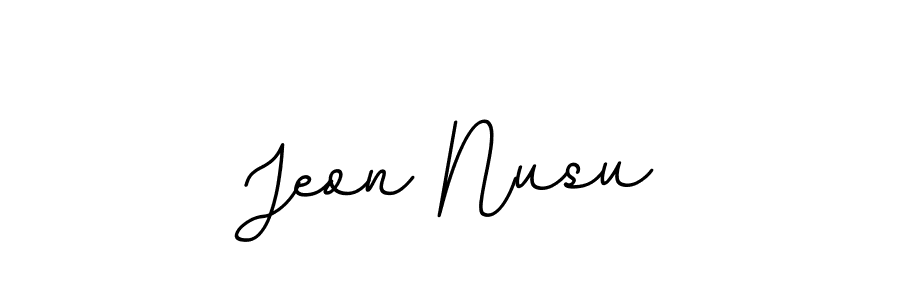 How to make Jeon Nusu name signature. Use BallpointsItalic-DORy9 style for creating short signs online. This is the latest handwritten sign. Jeon Nusu signature style 11 images and pictures png