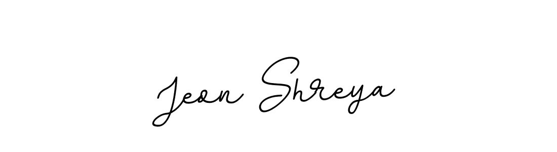 Use a signature maker to create a handwritten signature online. With this signature software, you can design (BallpointsItalic-DORy9) your own signature for name Jeon Shreya. Jeon Shreya signature style 11 images and pictures png