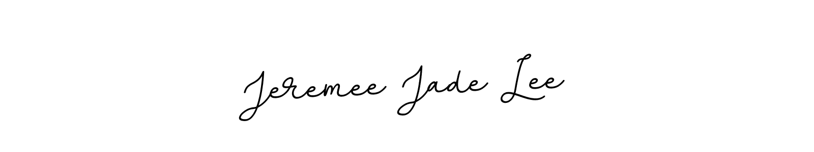 How to make Jeremee Jade Lee name signature. Use BallpointsItalic-DORy9 style for creating short signs online. This is the latest handwritten sign. Jeremee Jade Lee signature style 11 images and pictures png