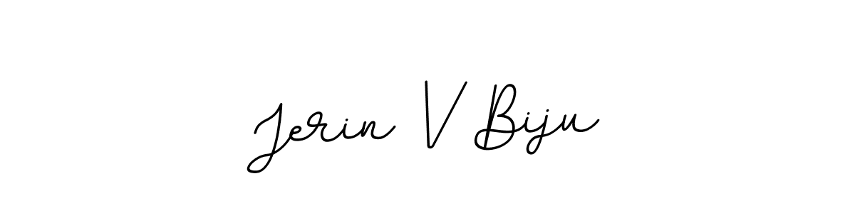 Jerin V Biju stylish signature style. Best Handwritten Sign (BallpointsItalic-DORy9) for my name. Handwritten Signature Collection Ideas for my name Jerin V Biju. Jerin V Biju signature style 11 images and pictures png