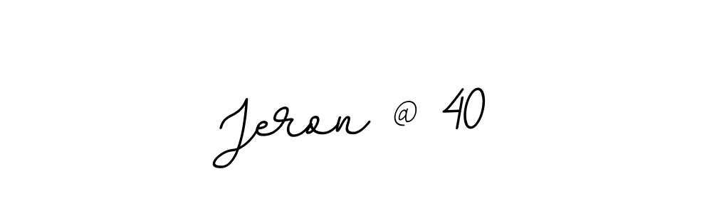 How to make Jeron @ 40 name signature. Use BallpointsItalic-DORy9 style for creating short signs online. This is the latest handwritten sign. Jeron @ 40 signature style 11 images and pictures png