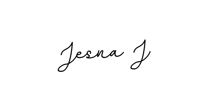 Jesna J stylish signature style. Best Handwritten Sign (BallpointsItalic-DORy9) for my name. Handwritten Signature Collection Ideas for my name Jesna J. Jesna J signature style 11 images and pictures png