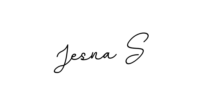 How to make Jesna S name signature. Use BallpointsItalic-DORy9 style for creating short signs online. This is the latest handwritten sign. Jesna S signature style 11 images and pictures png
