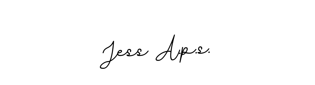 BallpointsItalic-DORy9 is a professional signature style that is perfect for those who want to add a touch of class to their signature. It is also a great choice for those who want to make their signature more unique. Get Jess A.p.s. name to fancy signature for free. Jess A.p.s. signature style 11 images and pictures png