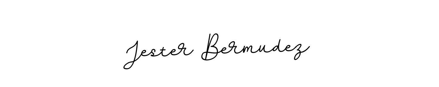 How to make Jester Bermudez name signature. Use BallpointsItalic-DORy9 style for creating short signs online. This is the latest handwritten sign. Jester Bermudez signature style 11 images and pictures png